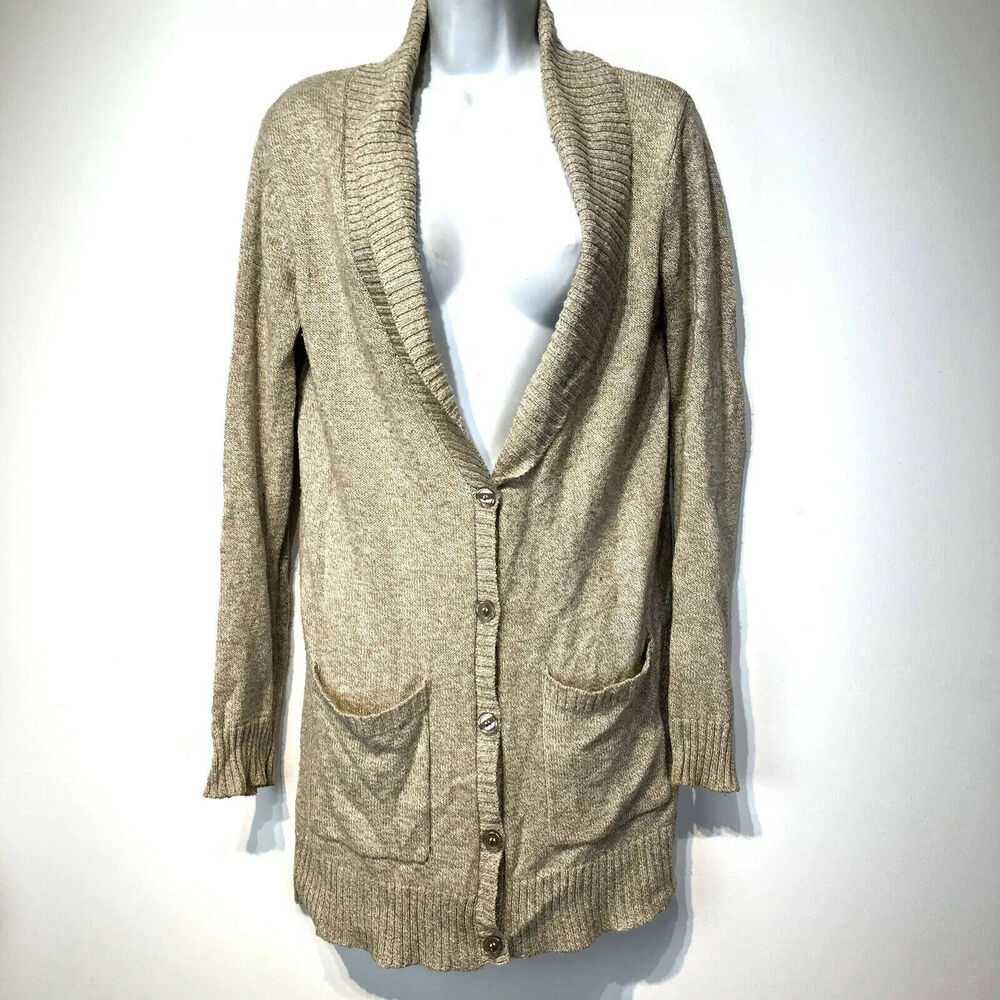 abound beige button front Sweater cardigan Size S
